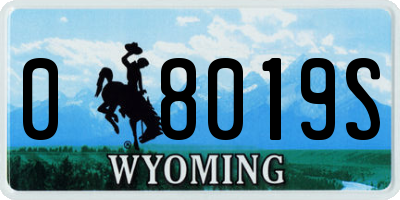 WY license plate 08019S