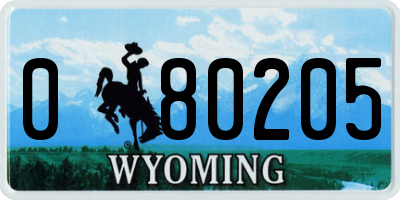 WY license plate 080205