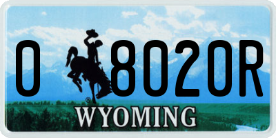 WY license plate 08020R