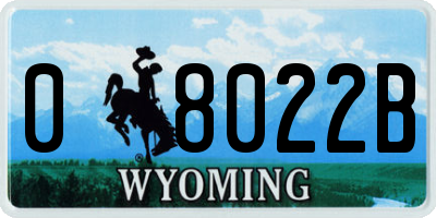 WY license plate 08022B
