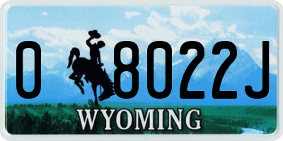 WY license plate 08022J