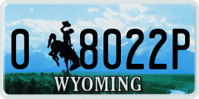 WY license plate 08022P