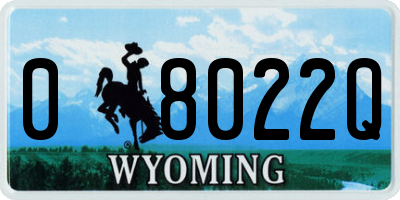 WY license plate 08022Q