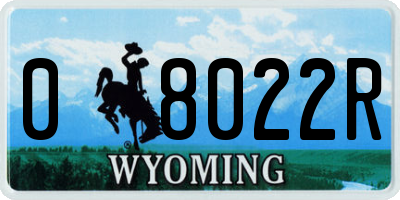 WY license plate 08022R