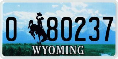 WY license plate 080237