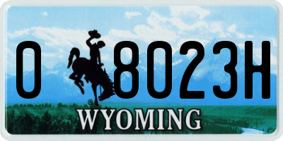 WY license plate 08023H