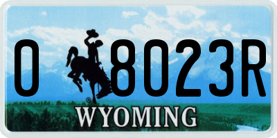 WY license plate 08023R