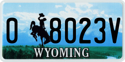 WY license plate 08023V
