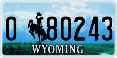 WY license plate 080243