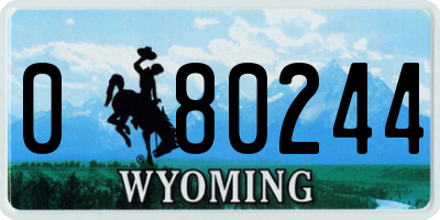 WY license plate 080244