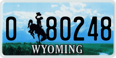 WY license plate 080248
