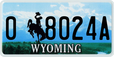 WY license plate 08024A