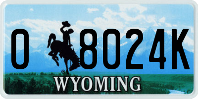 WY license plate 08024K