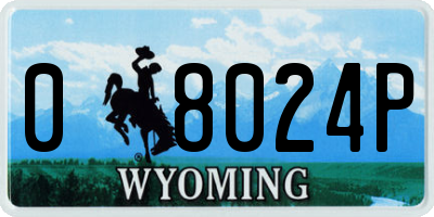 WY license plate 08024P