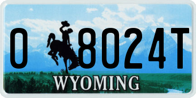 WY license plate 08024T