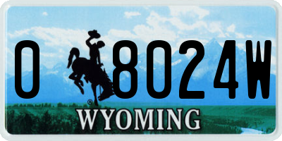 WY license plate 08024W