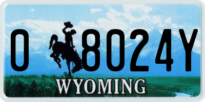 WY license plate 08024Y