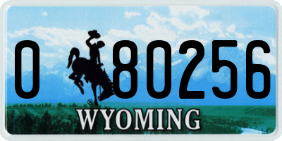 WY license plate 080256