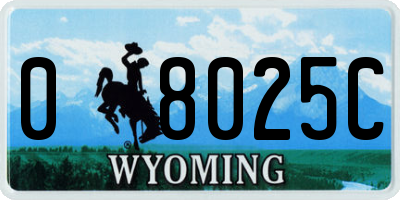 WY license plate 08025C
