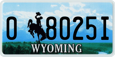 WY license plate 08025I