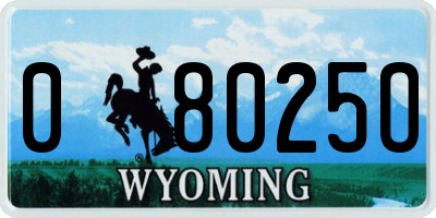 WY license plate 08025O