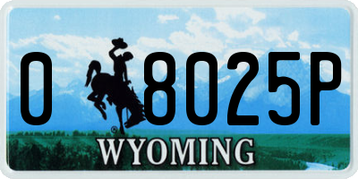 WY license plate 08025P