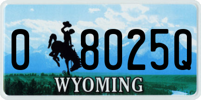 WY license plate 08025Q