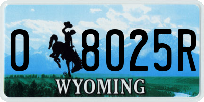 WY license plate 08025R