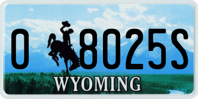 WY license plate 08025S