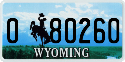 WY license plate 080260