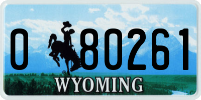 WY license plate 080261