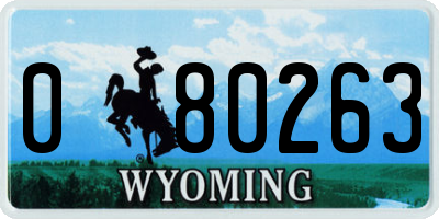 WY license plate 080263