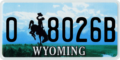 WY license plate 08026B