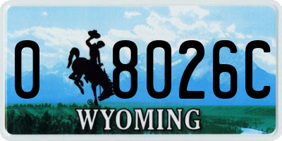 WY license plate 08026C