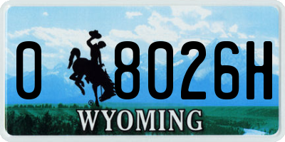 WY license plate 08026H