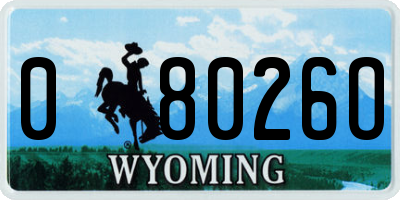 WY license plate 08026O