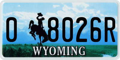 WY license plate 08026R