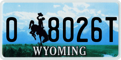 WY license plate 08026T