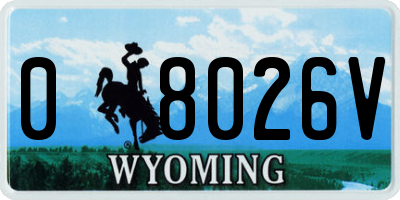 WY license plate 08026V