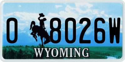 WY license plate 08026W