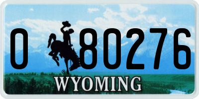 WY license plate 080276