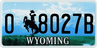 WY license plate 08027B