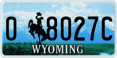 WY license plate 08027C