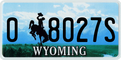WY license plate 08027S