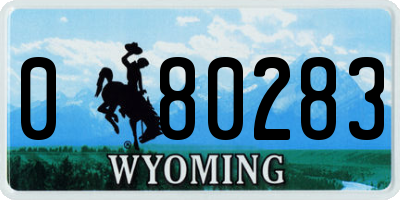 WY license plate 080283
