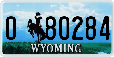 WY license plate 080284