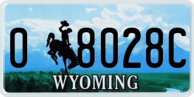 WY license plate 08028C