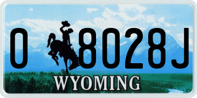 WY license plate 08028J
