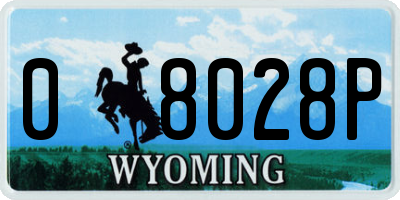 WY license plate 08028P