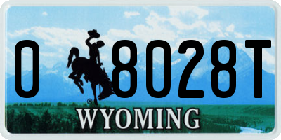 WY license plate 08028T